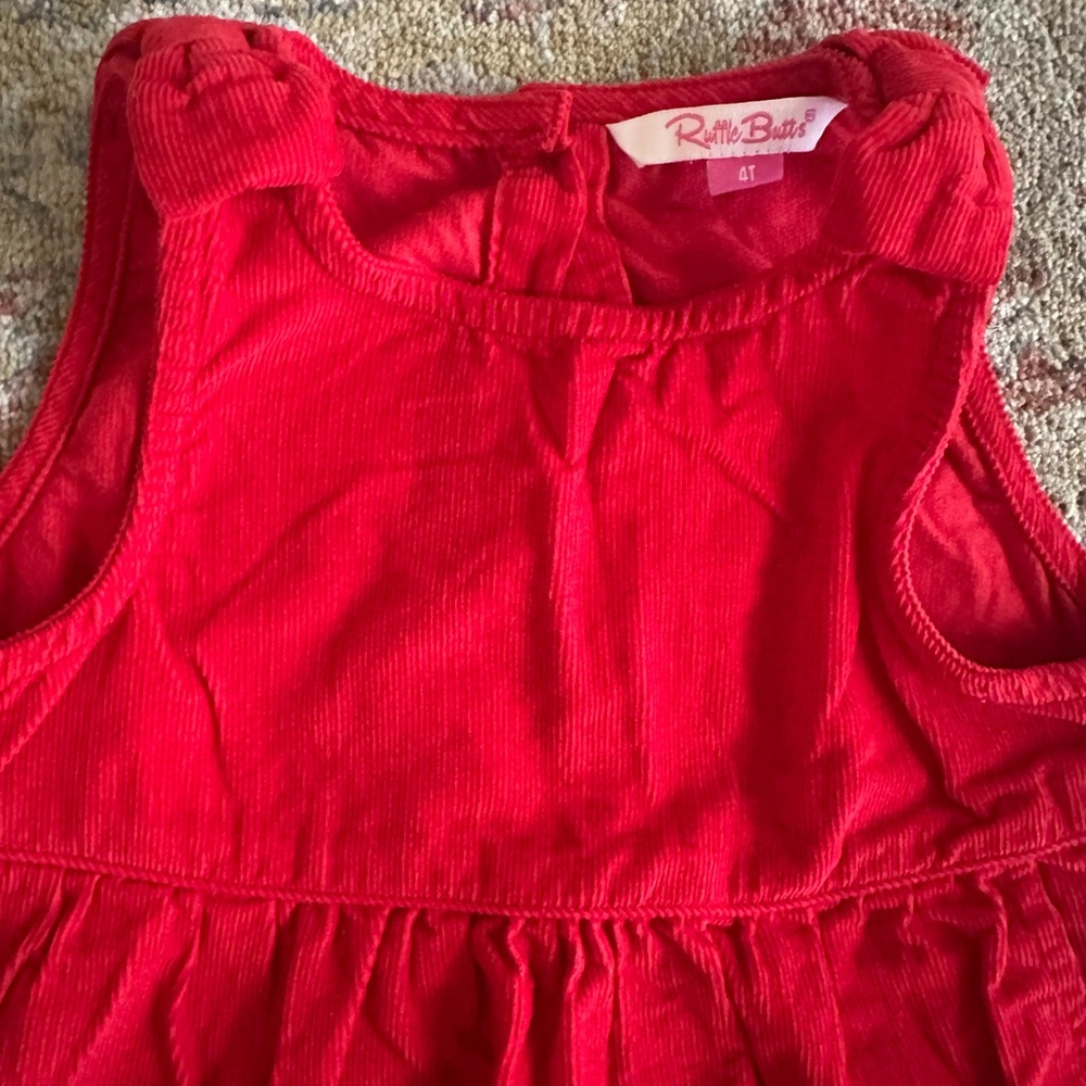 Ruffle Butts Red Casual Kids Dress